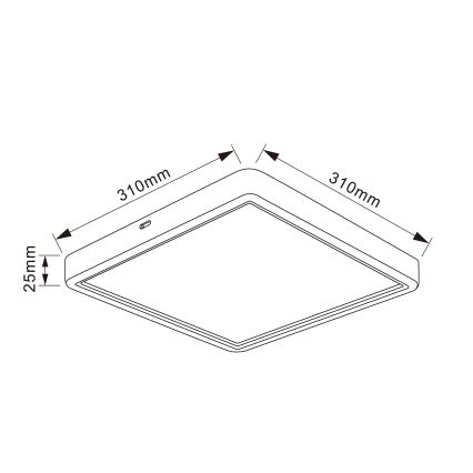 Brilagi - LED stropné svietidlo ESTELA SQUARE LED/24W/230V 31x31 cm čierna
