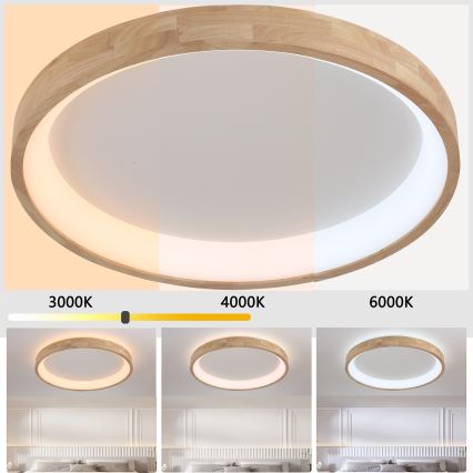 Brilagi - LED stropné svietidlo FALCON WOOD LED/60W/230V 3000/4000/6000K priemer 80 cm, drevené