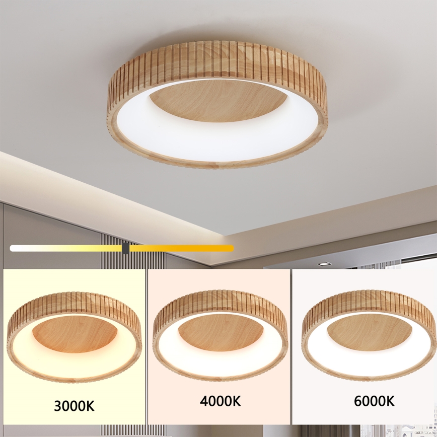 Brilagi - LED stropné svietidlo FALCON WOOD MODERN LED/30W/230V 3000/4000/6000K priemer 45 cm drevo