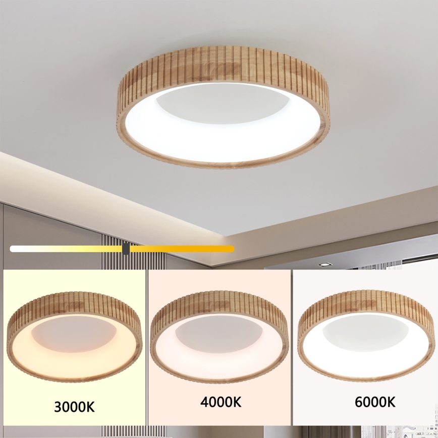 Brilagi - LED stropné svietidlo FALCON WOOD MODERN LED/30W/230V 3000/4000/6000K pr. 45 cm drevo