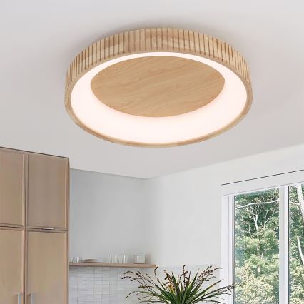Brilagi - LED drevené stropné svietidlo FALCON WOOD MODERN LED/40W/230V 3000/4000/6000K priemer 60 cm