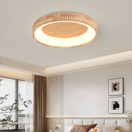 Brilagi - LED drevené stropné svietidlo FALCON WOOD MODERN LED/40W/230V 3000/4000/6000K priemer 60 cm