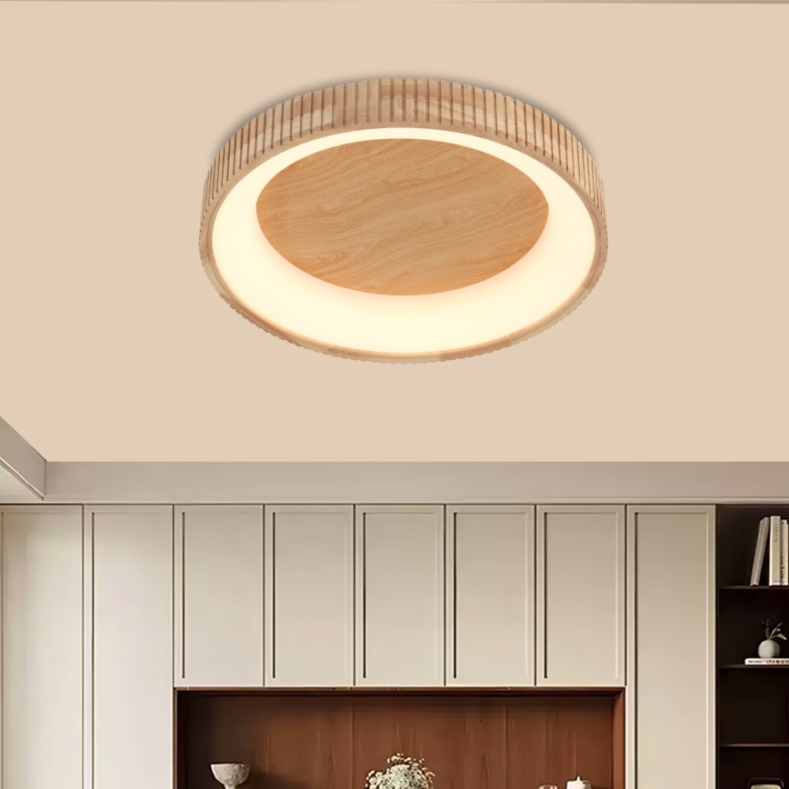 Brilagi - LED drevené stropné svietidlo FALCON WOOD MODERN LED/40W/230V 3000/4000/6000K priemer 60 cm
