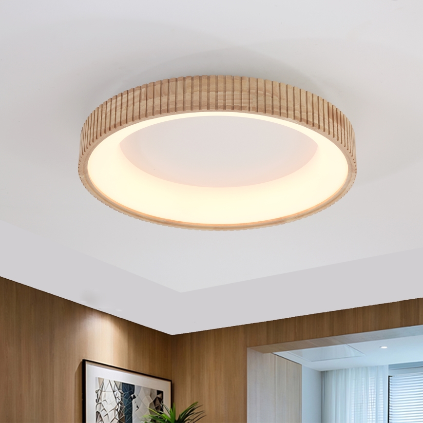 Brilagi - LED stropné svietidlo FALCON WOOD MODERN LED/40W/230V 3000/4000/6000K pr. 60 cm drevo