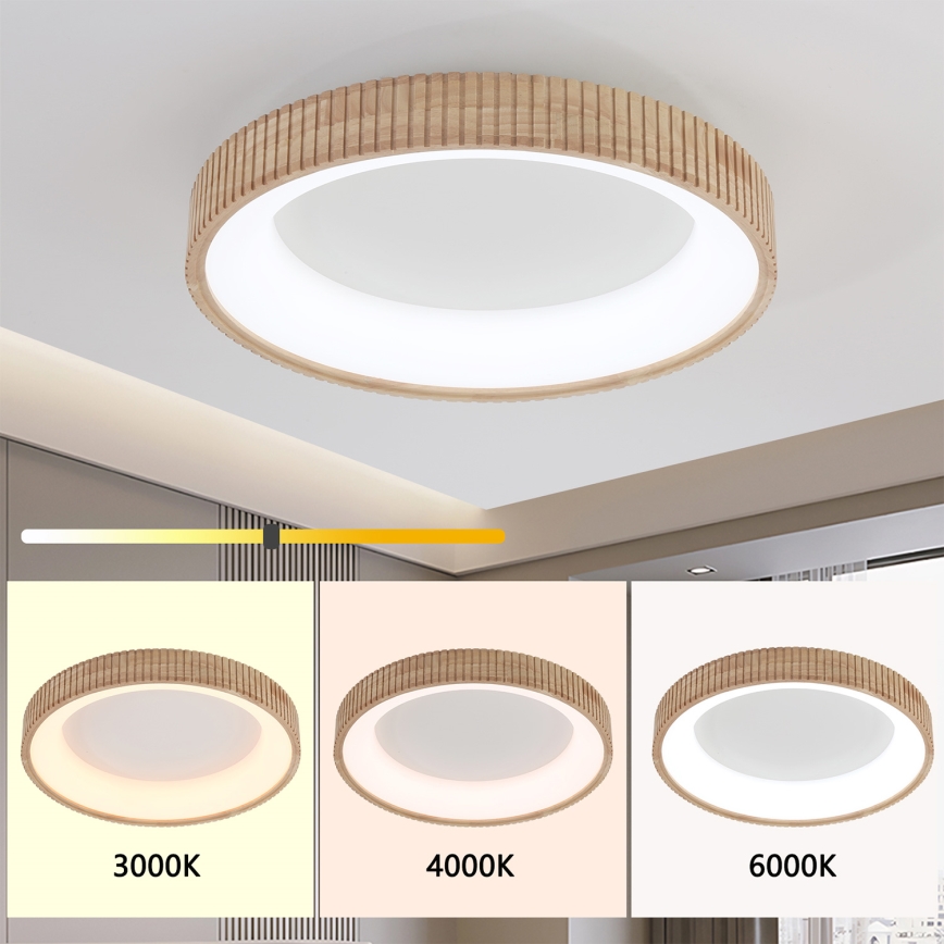 Brilagi - LED stropné svietidlo FALCON WOOD MODERN LED/40W/230V 3000/4000/6000K pr. 60 cm drevo