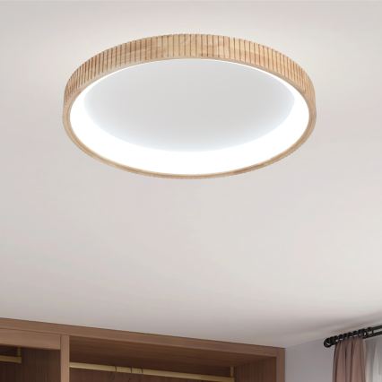 Brilagi - LED stropné svietidlo FALCON WOOD MODERN LED/60W/230V 3000/4000/6000K, priemer 80 cm, drevený dizajn