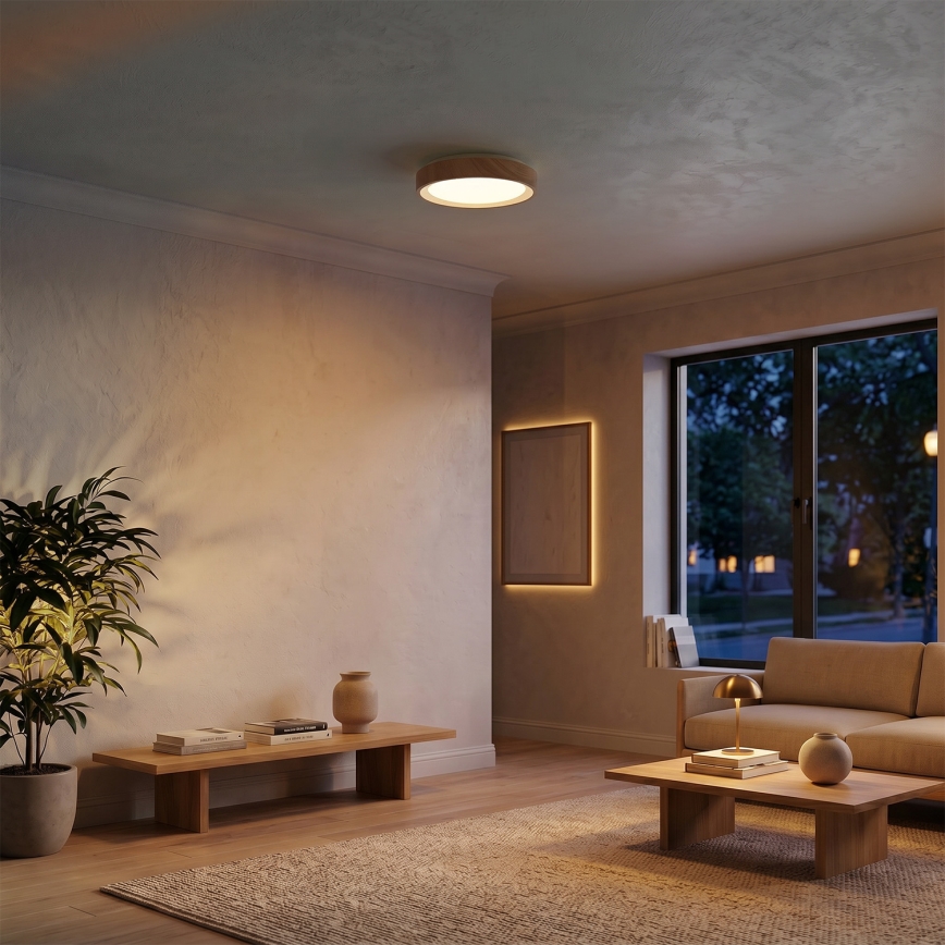 Brilagi - LED Stropné svietidlo FLOCO LED/24W/230V pr. 30 cm dekor dreva/biela