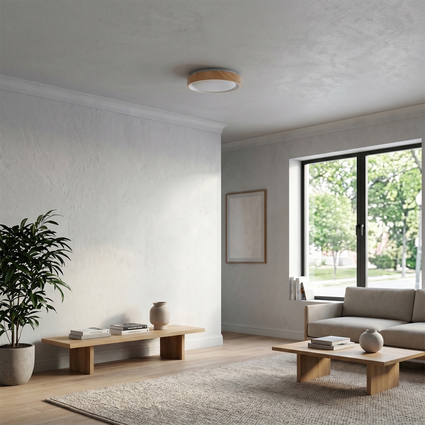Brilagi - LED Stropné svietidlo FLOCO LED/24W/230V pr. 30 cm dekor dreva/biela