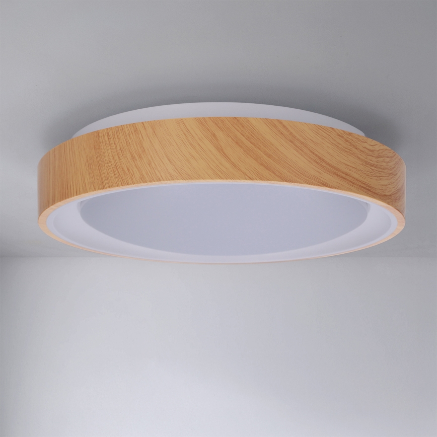 Brilagi - LED Stropné svietidlo FLOCO LED/24W/230V pr. 30 cm dekor dreva/biela