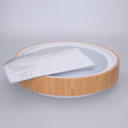 Brilagi - LED Stropné svietidlo FLOCO LED/24W/230V pr. 30 cm dekor dreva/biela