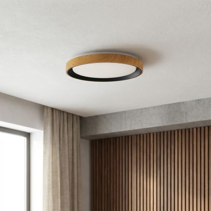 Brilagi - LED stropné svietidlo FLOCO LED/24W/230V priemer 30 cm dekor dreva/čierna