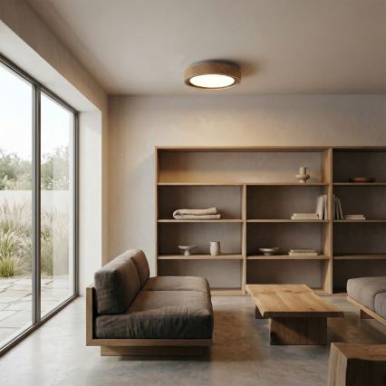 Brilagi - LED stropné svietidlo FLOCO LED/24W/230V priemer 30 cm dekor dreva/čierna