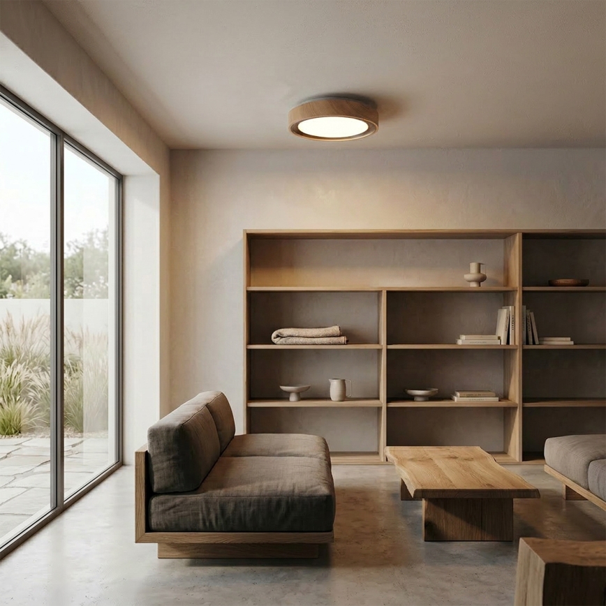 Brilagi - LED stropné svietidlo FLOCO LED/24W/230V priemer 30 cm dekor dreva/čierna