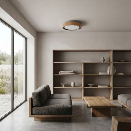 Brilagi - LED stropné svietidlo FLOCO LED/24W/230V priemer 30 cm dekor dreva/čierna