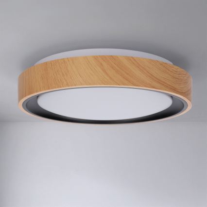 Brilagi - LED stropné svietidlo FLOCO LED/24W/230V priemer 30 cm dekor dreva/čierna