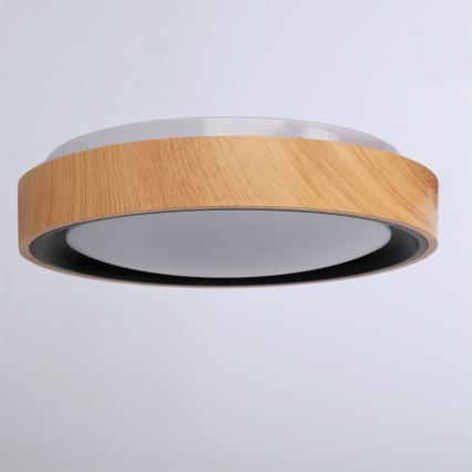 Brilagi - LED stropné svietidlo FLOCO LED/24W/230V priemer 30 cm dekor dreva/čierna