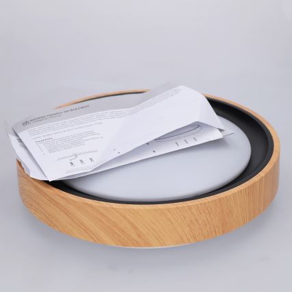 Brilagi - LED stropné svietidlo FLOCO LED/24W/230V priemer 30 cm dekor dreva/čierna