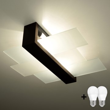 Brilagi -  LED Stropné svietidlo HERA 2xE27/7,5W/230V wenge