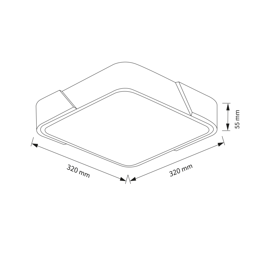 Brilagi - LED Stropné svietidlo PILANA LED/24W/230V dub/biela 32x32 cm