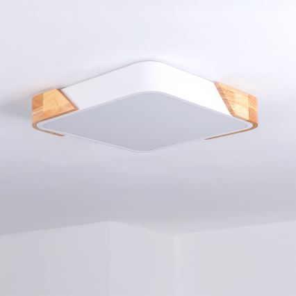 Brilagi - LED Stropné svietidlo PILANA LED/24W/230V dub/biela 32x32 cm