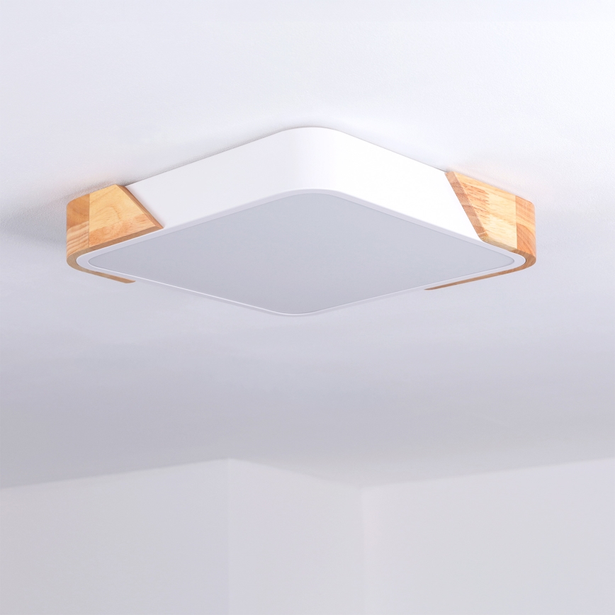 Brilagi - LED Stropné svietidlo PILANA LED/24W/230V dub/biela 32x32 cm