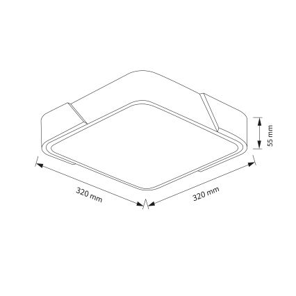 Brilagi - LED stropné svietidlo PILANA LED/24W/230V dub/čierna 32x32 cm