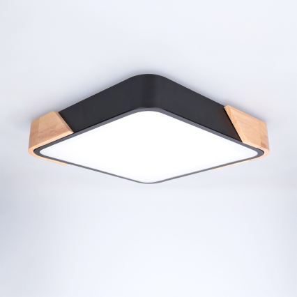 Brilagi - LED stropné svietidlo PILANA LED/24W/230V dub/čierna 32x32 cm