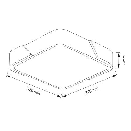 Brilagi - LED stropné svietidlo PILANA LED/24W/230V dub/čierna 32x32 cm