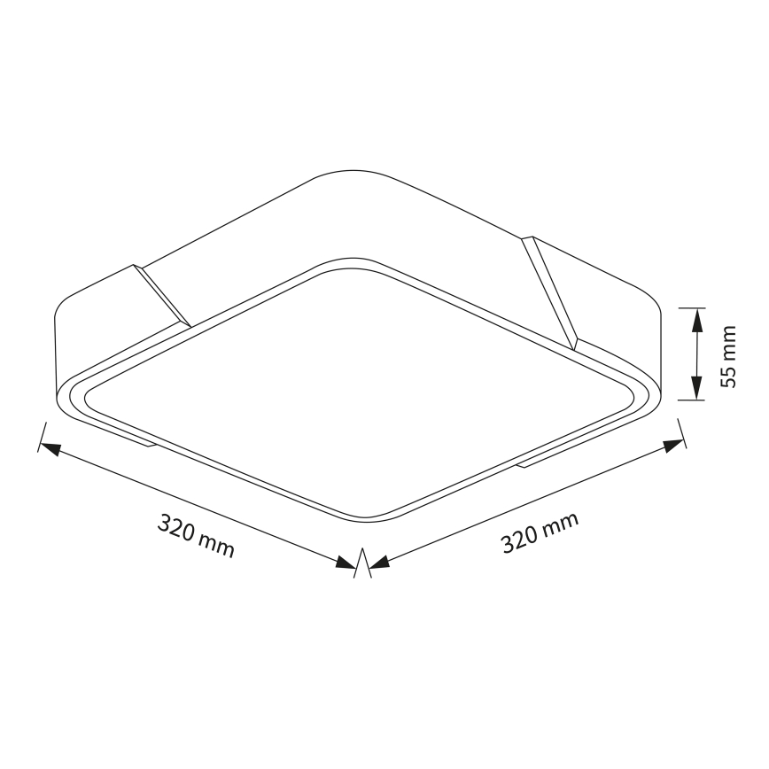 Brilagi - LED stropné svietidlo PILANA LED/24W/230V dub/čierna 32x32 cm