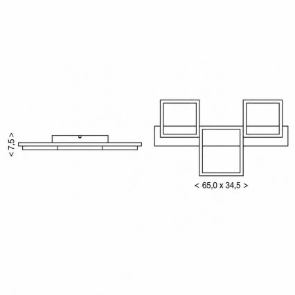BRILAGI - LED Stropné svietidlo PLANK LED/30W/230V 4000K 34,5x65 cm drevo