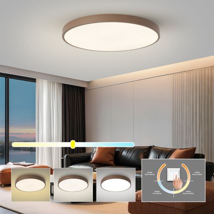 Brilagi - LED stropné svietidlo POOL LED/100W/230V 3000/4000/6000K priemer 80 cm hnedé