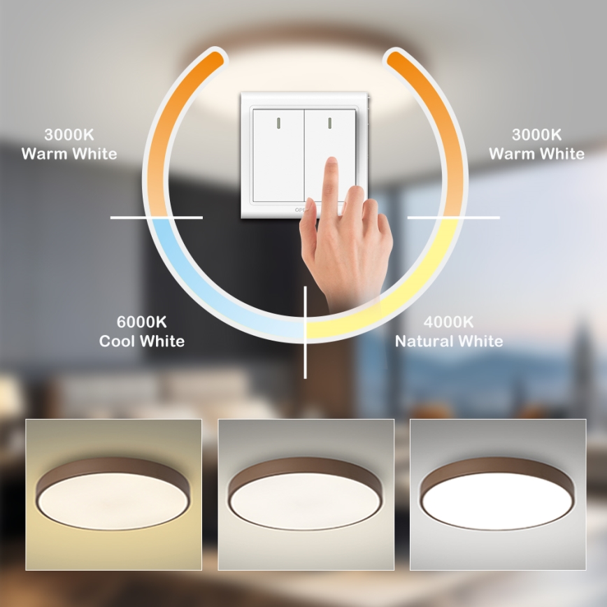 Brilagi - LED stropné svietidlo POOL LED/100W/230V 3000/4000/6000K priemer 80 cm hnedé