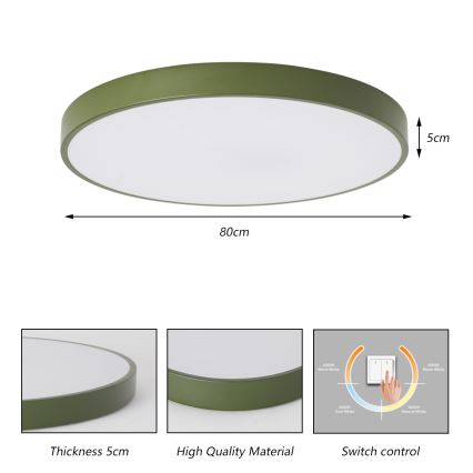 Brilagi - LED stropné svietidlo POOL LED/100W/230V 3000/4000/6000K pr. 80 cm zelené