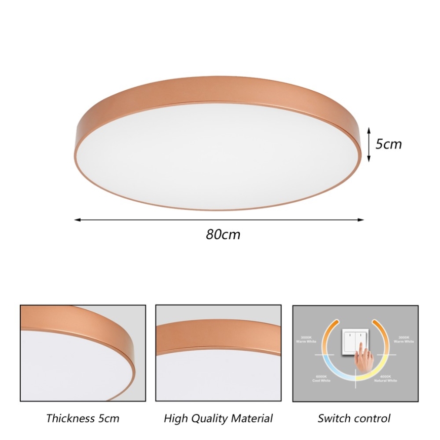BRILAGI - LED stropné svietidlo POOL LED/100W/230V 3000/4000/6000K priemer 80 cm medené