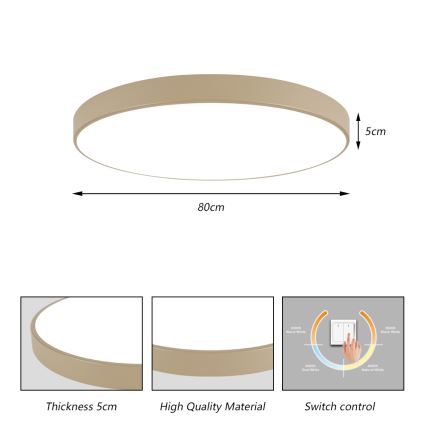 Brilagi - LED stropné svietidlo POOL LED/100W/230V 3000/4500/6000K priemer 80 cm béžové