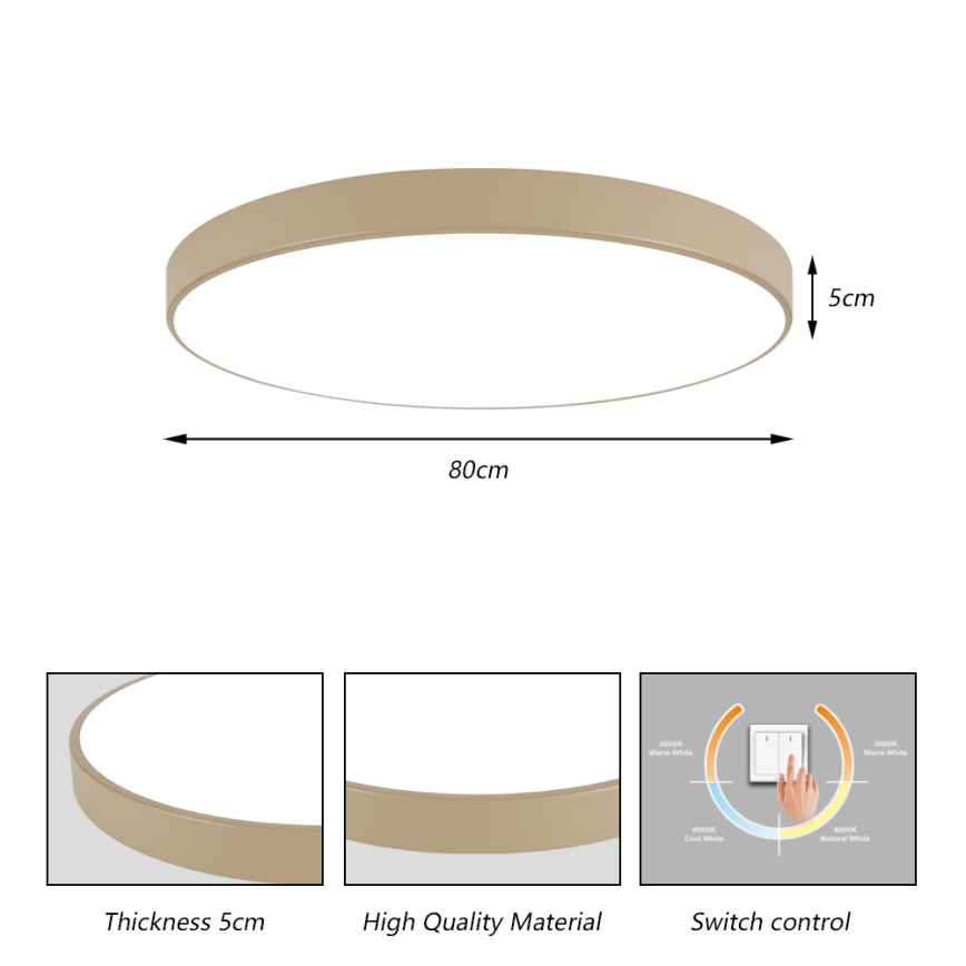 Brilagi - LED stropné svietidlo POOL LED/100W/230V 3000/4500/6000K priemer 80 cm béžové