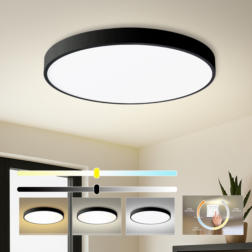 Brilagi - LED stropné svietidlo POOL LED/100W/230V 3000/4500/6000K priemer 80 cm čierne