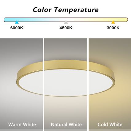 Brilagi - LED stropné svietidlo POOL LED/128W/230V 3000/4000/6000K pr. 100 cm zlaté