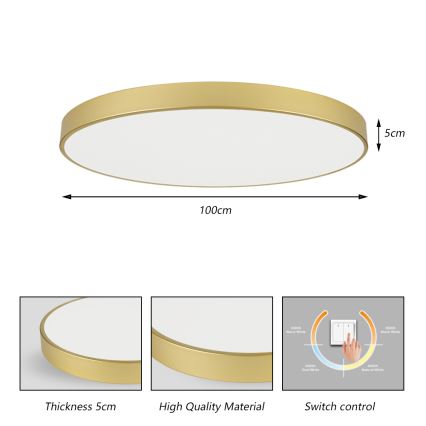 Brilagi - LED stropné svietidlo POOL LED/128W/230V 3000/4000/6000K pr. 100 cm zlaté