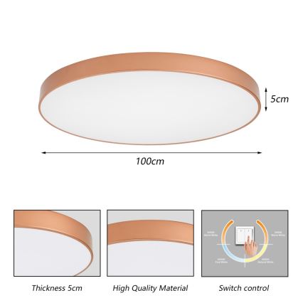 BRILAGI - LED stropné svietidlo POOL LED/128W/230V 3000/4000/6000K priemer 100 cm bronzové