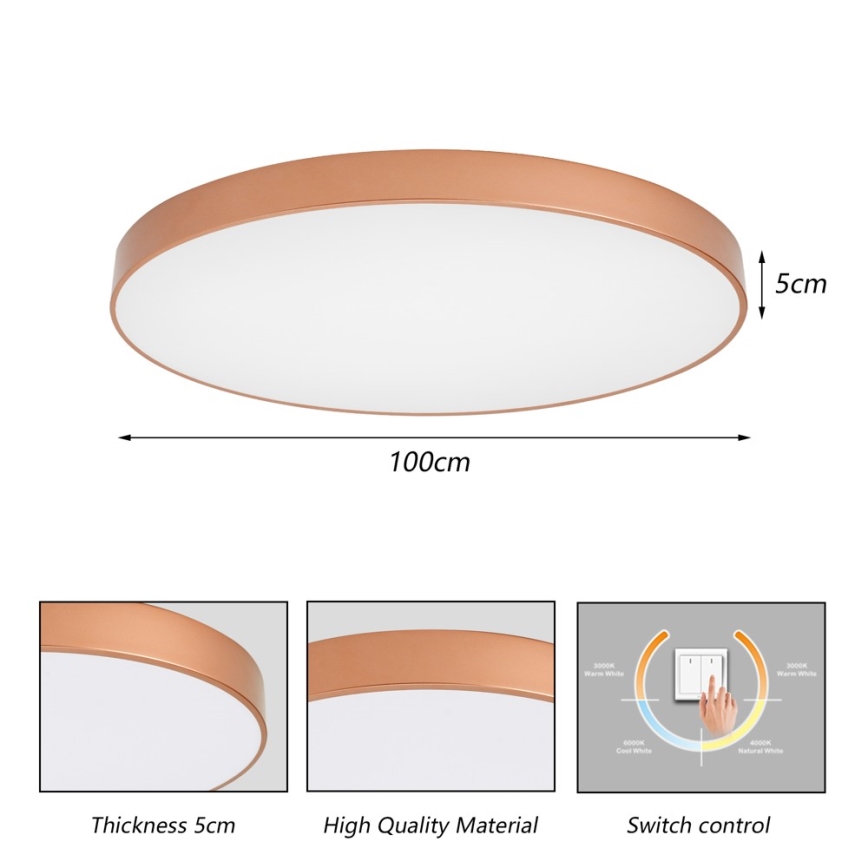 BRILAGI - LED stropné svietidlo POOL LED/128W/230V 3000/4000/6000K priemer 100 cm bronzové
