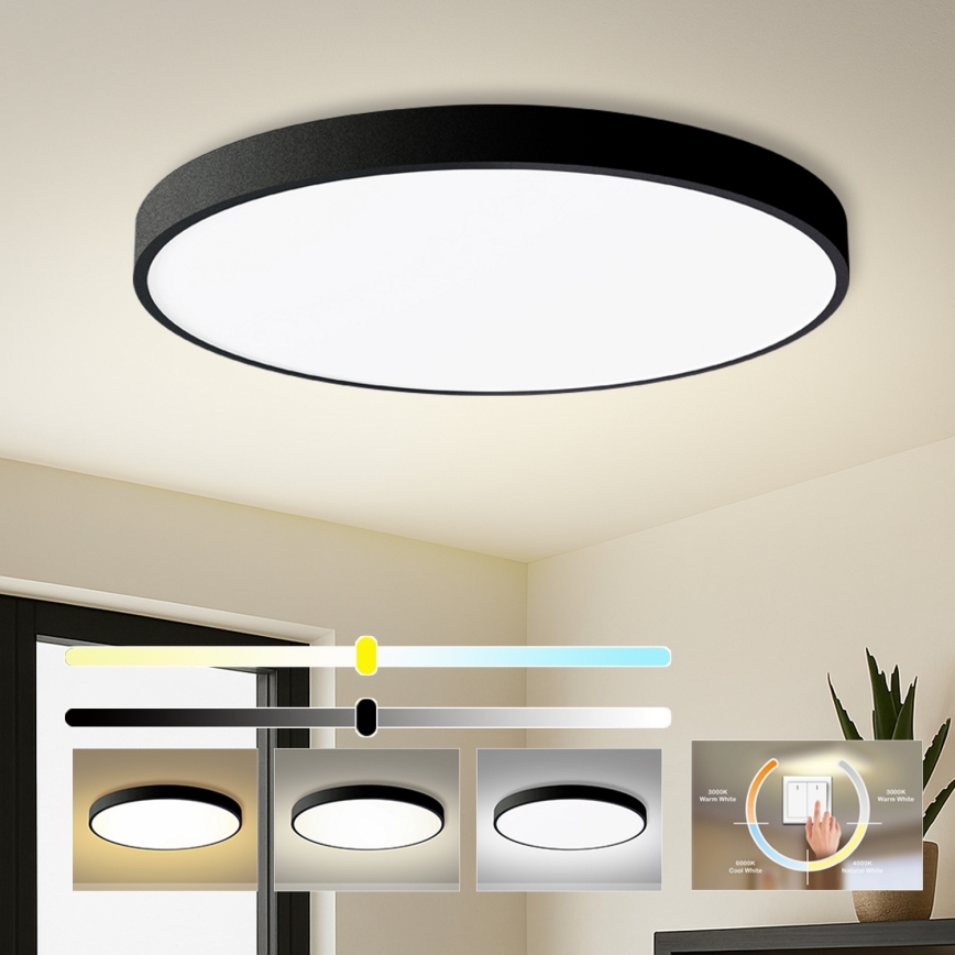 Brilagi - LED stropné svietidlo POOL LED/128W/230V 3000/4500/6000K priemer 100 cm čierne