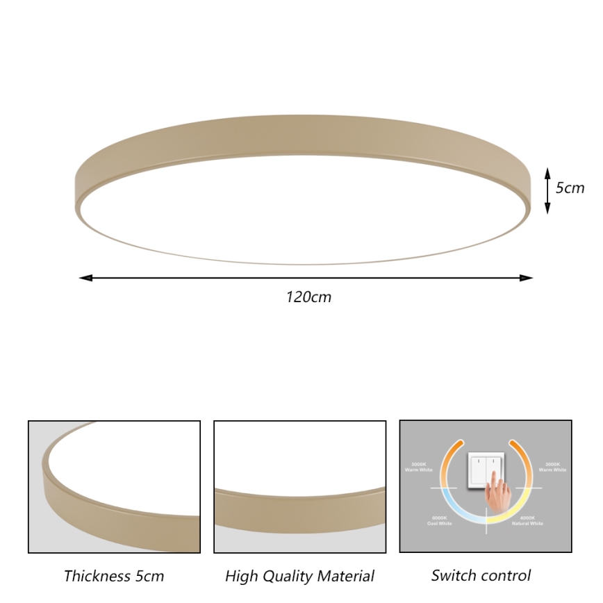 Brilagi - LED stropné svietidlo POOL LED/180W/230V 3000/4000/6000K priemer 120 cm béžové