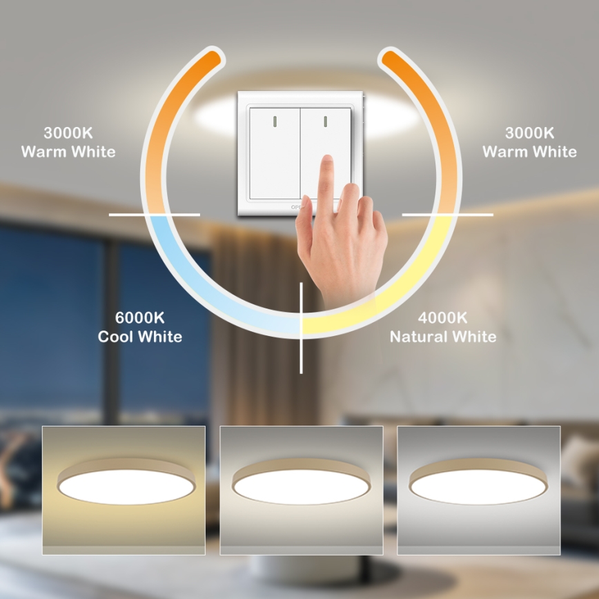 Brilagi - LED stropné svietidlo POOL LED/180W/230V 3000/4500/6000K priemer 120 cm béžové