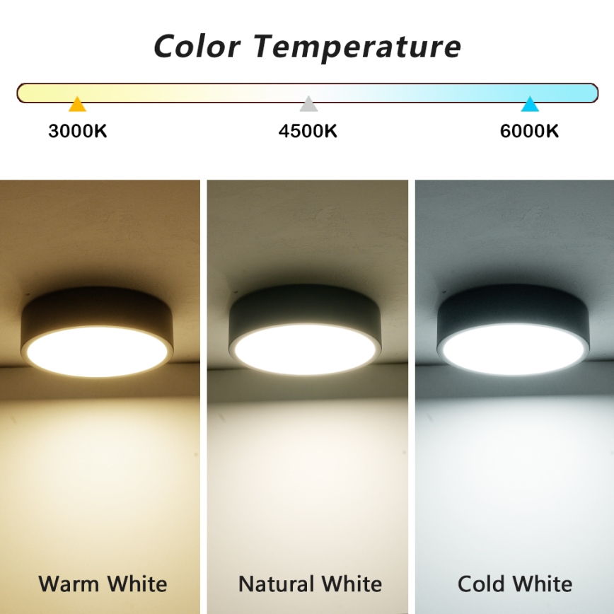 Brilagi - LED Stropné svietidlo POOL LED/18W/230V 3000/4500/6000K pr. 20 cm čierna