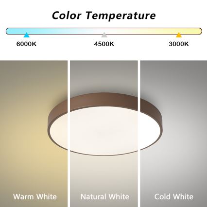 Brilagi - LED stropné svietidlo POOL LED/36W/230V 3000/4000/6000K pr. 30 cm hnedé