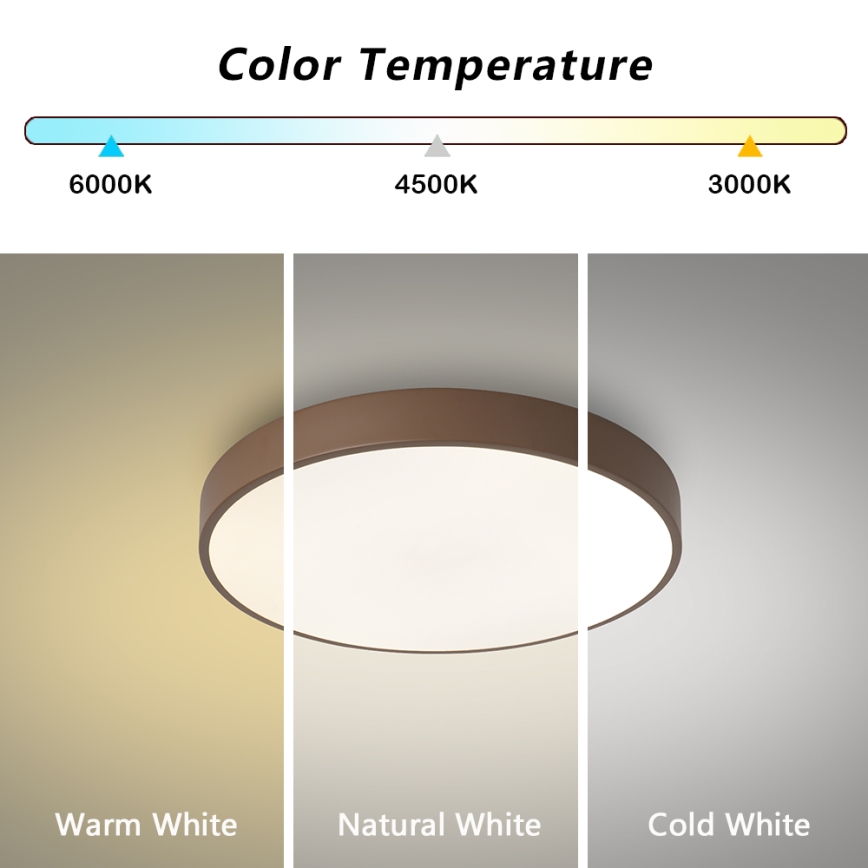 Brilagi - LED stropné svietidlo POOL LED/36W/230V 3000/4000/6000K pr. 30 cm hnedé