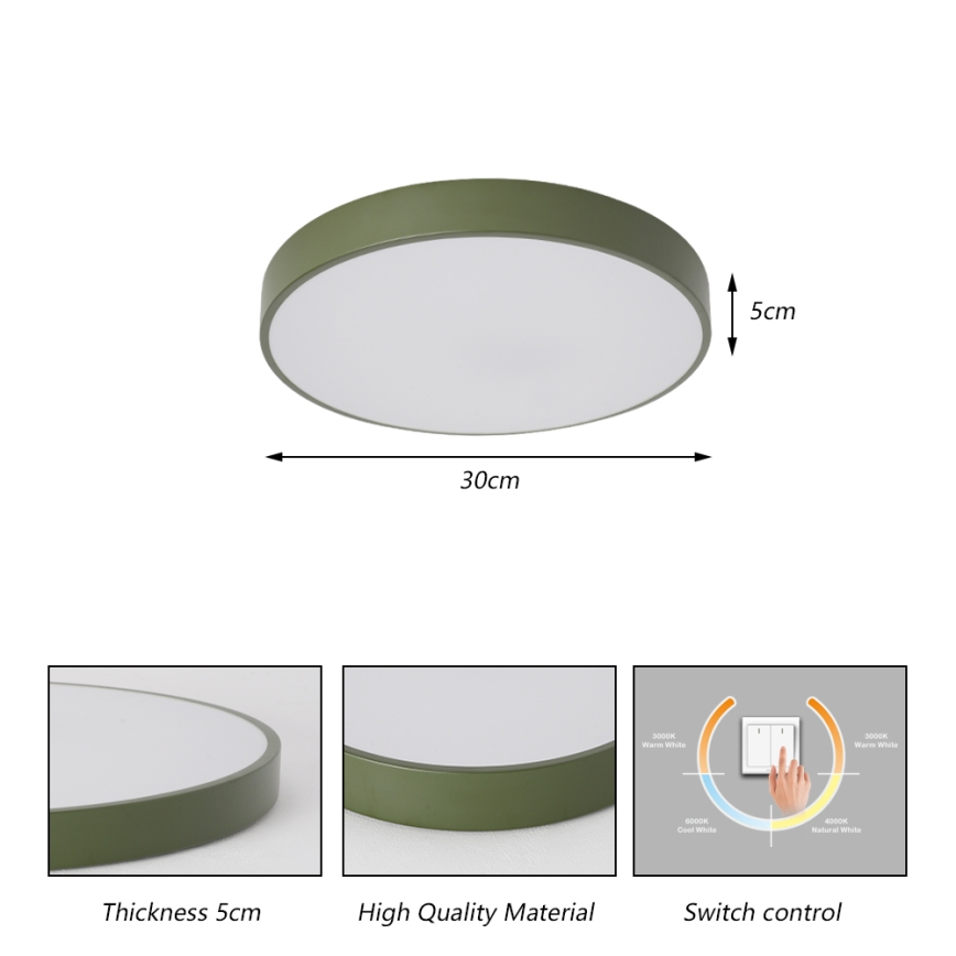 Brilagi - LED stropné svietidlo POOL LED/36W/230V 3000/4000/6000K priemer 30 cm zelené