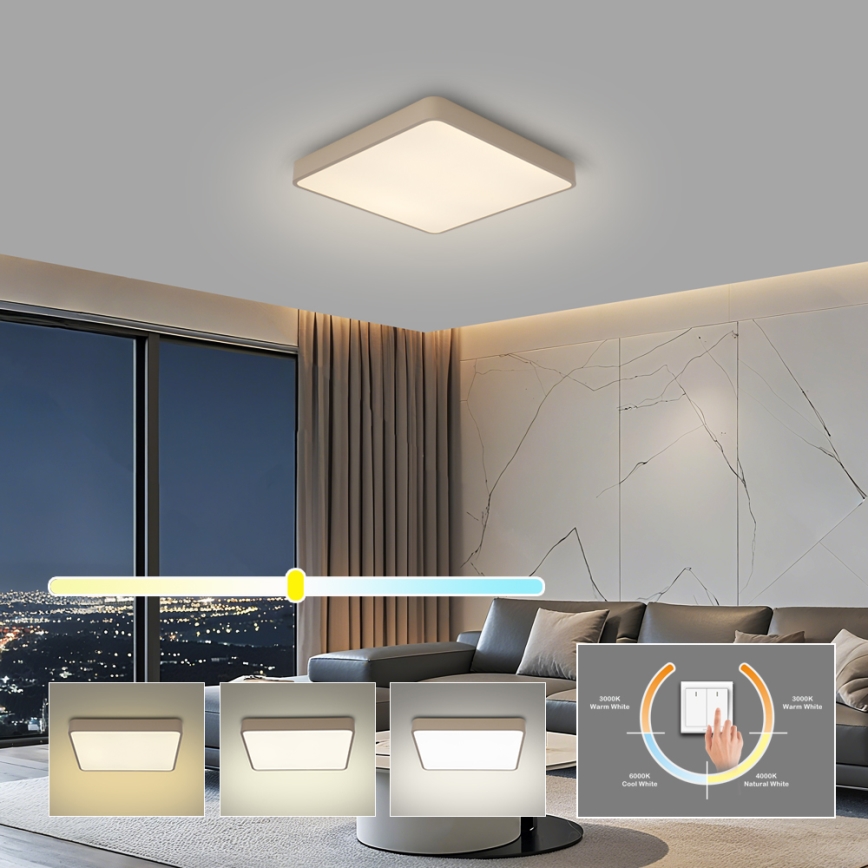 Brilagi - LED stropné svietidlo POOL LED/36W/230V 3000/4000/6000K 40x40 cm béžové