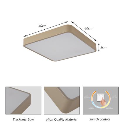 Brilagi - LED stropné svietidlo POOL LED/36W/230V 3000/4000/6000K 40x40 cm béžové